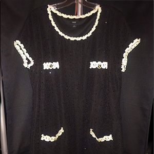 MSK Black and Cream dress